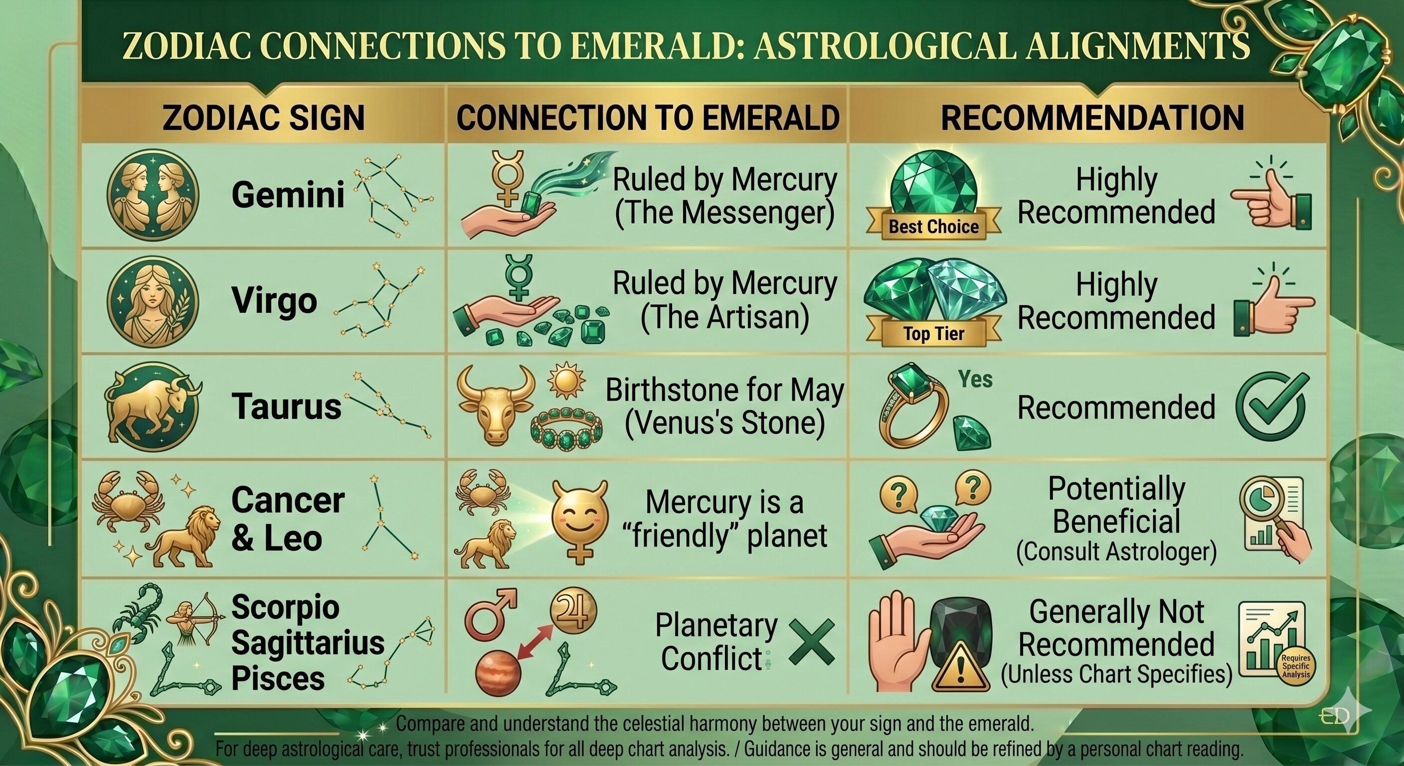 zodiac connections to emerald